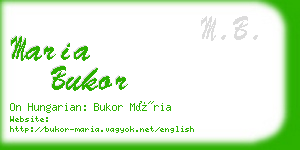 maria bukor business card